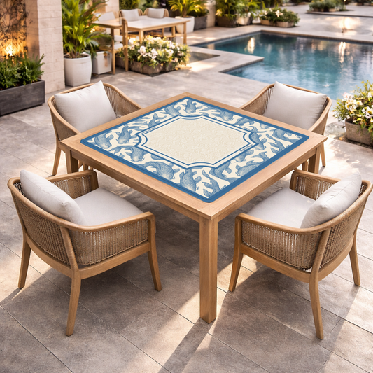 Blue Koi Chinoiserie Mahjong Mat