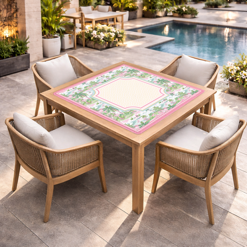 Pastel Palm Beach Mahjong Mat
