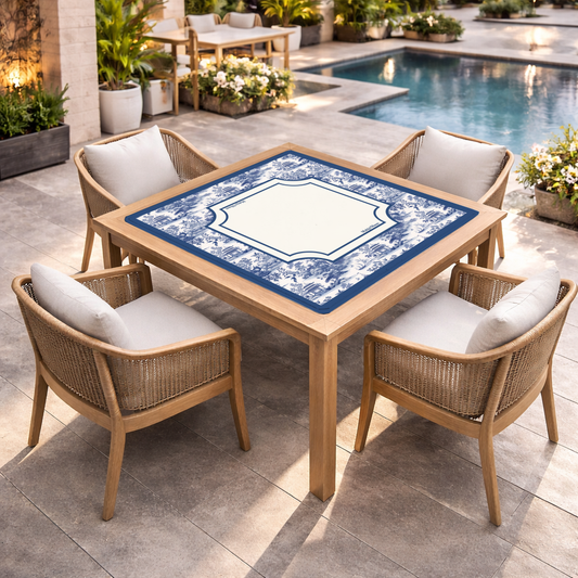 Blue Heritage Toile Mahjong Mat