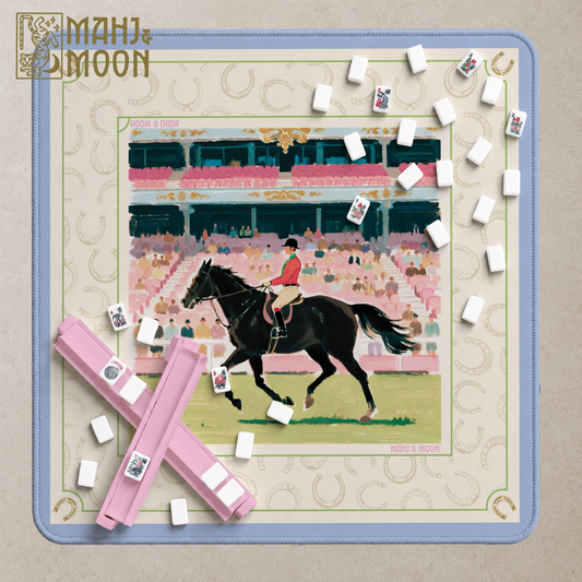 Equestrian Mahjong Mat | Horse & Rider American Mahjong Playing Mat