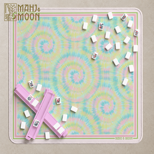 Pastel Tie Dye American Mahjong Mat | Retro Summer Playing Mat