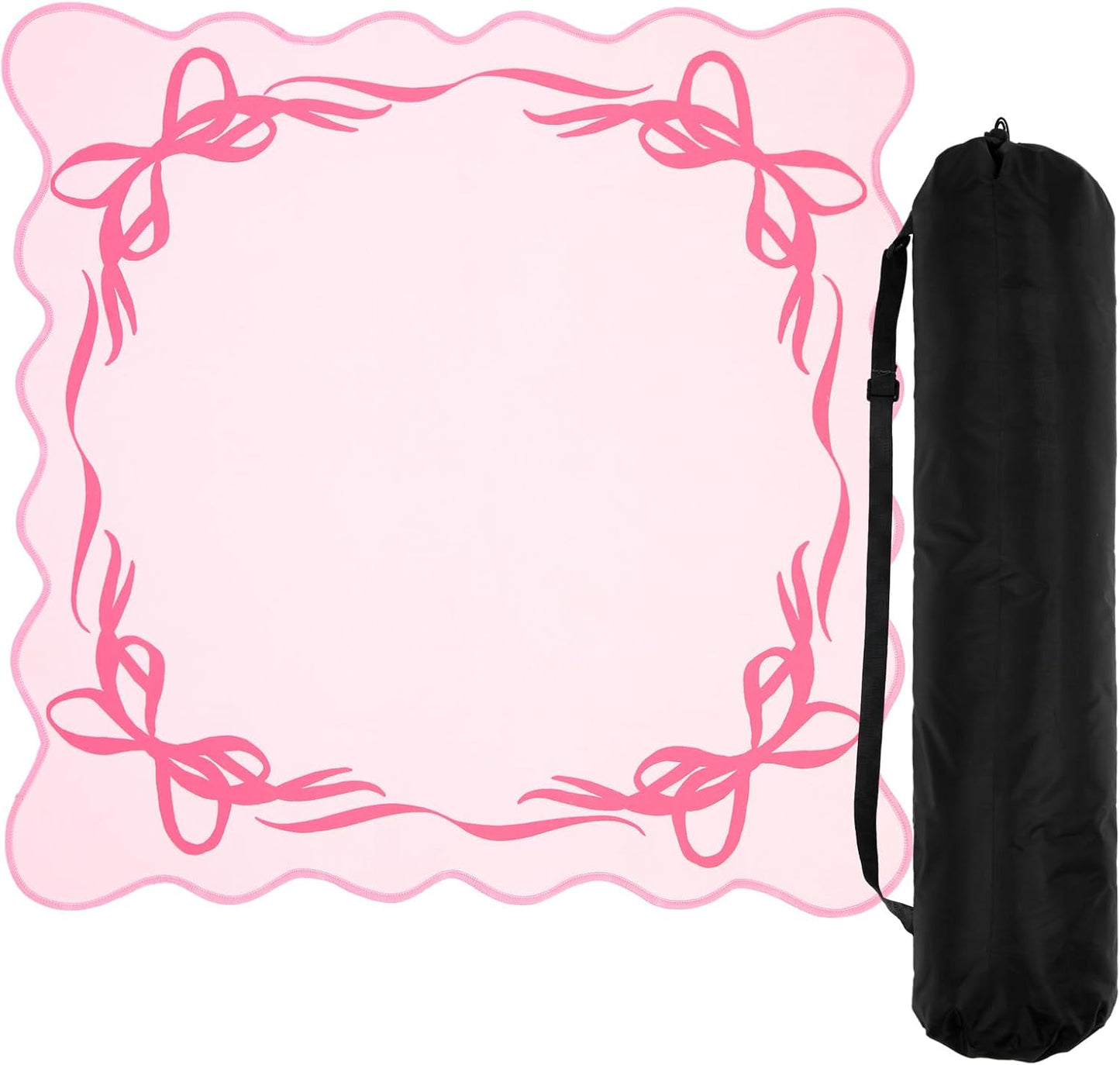 Coquette Pink Mahjong Mat with Carrying Bag β Rollable Mahjong Table Mat