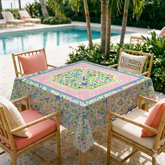 Bird Garden Mahjong Tablecloth