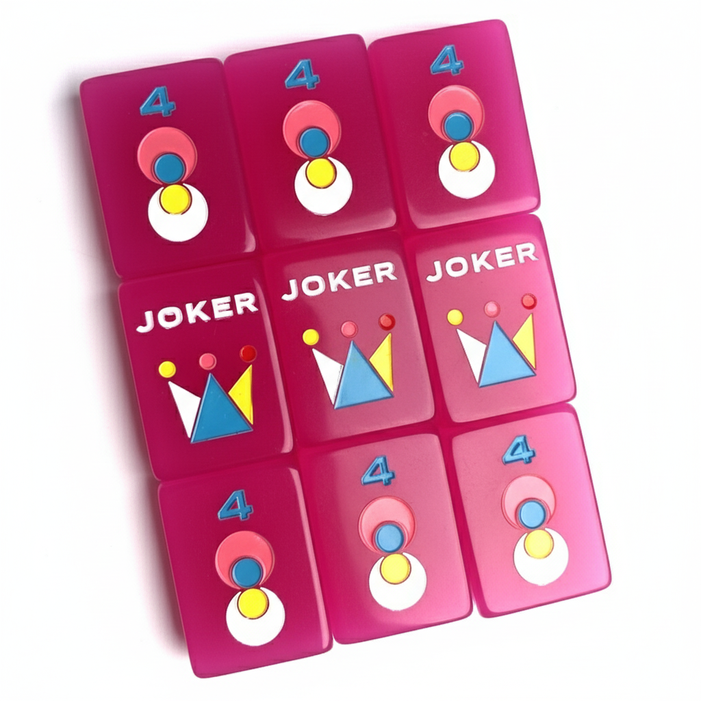 Hibiscus Winds Mahjong Tile Set – Tropical Pink Mahjong Tiles, Unique Modern Mahjong Game Accessories, Gift for Mahjong Lovers