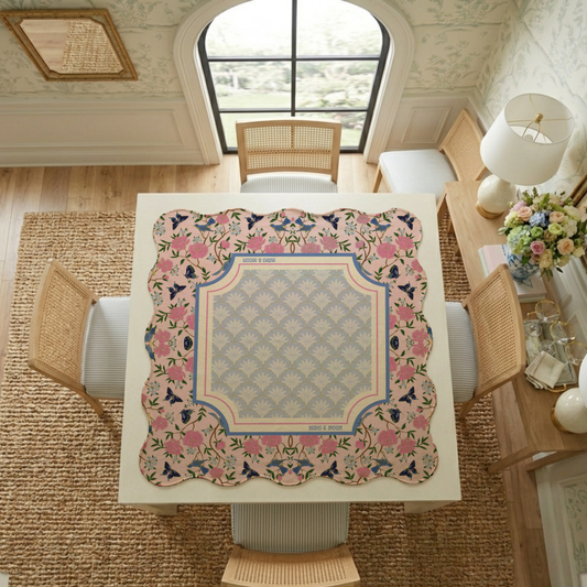 Scalloped Blossom Aviary Mahjong Mat