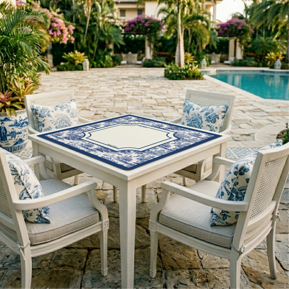 Blue Heritage Toile Mahjong Mat