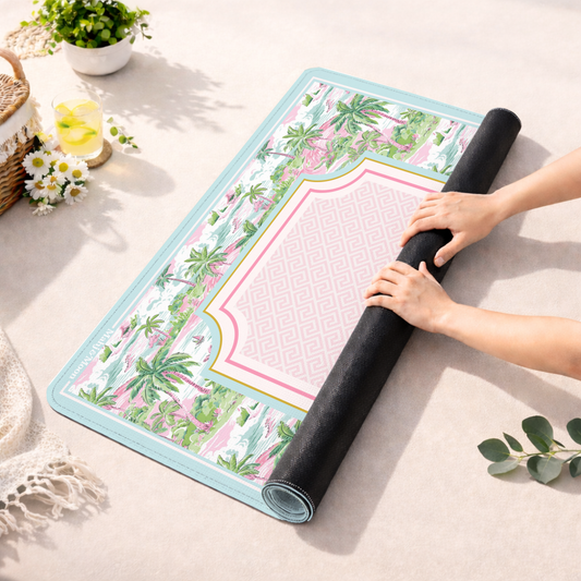 Blue Pastel Palm Beach Mahjong Mat