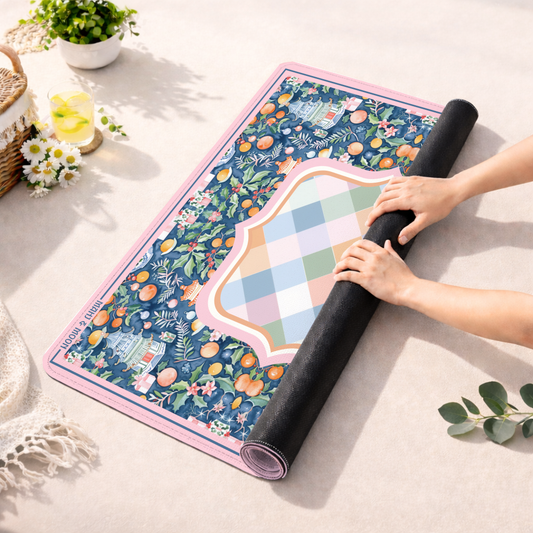Festive Citrus Chinoiserie Mahjong Mat