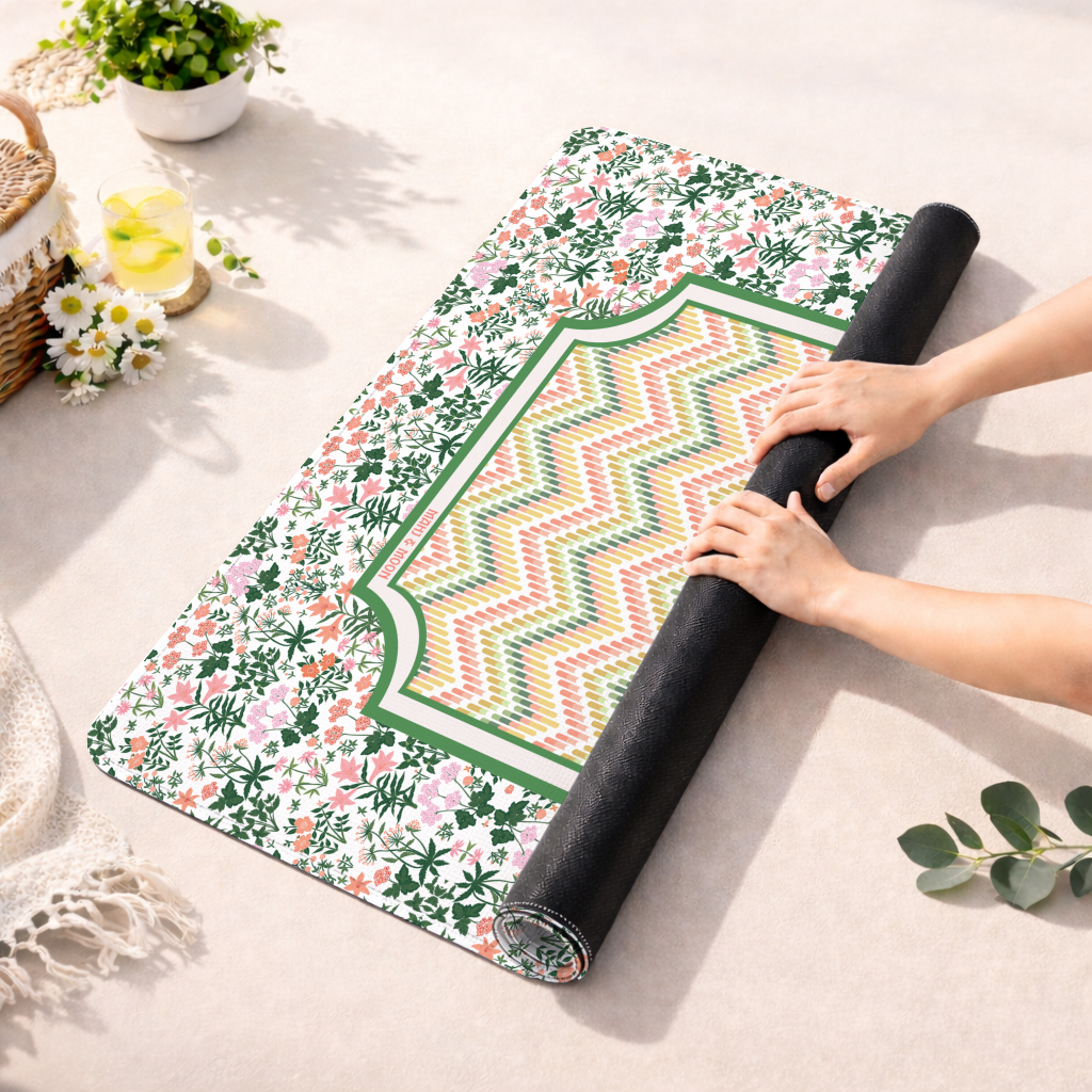 Botanical Chevron Mahjong Mat