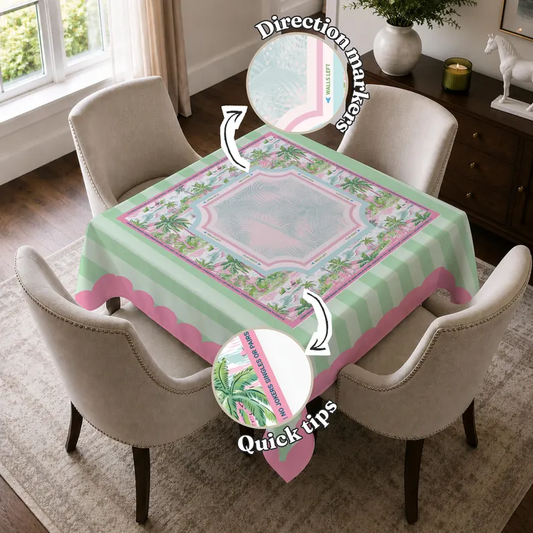 Palm Beach Mahjong Tablecloth | American Mahjong Tablecloth