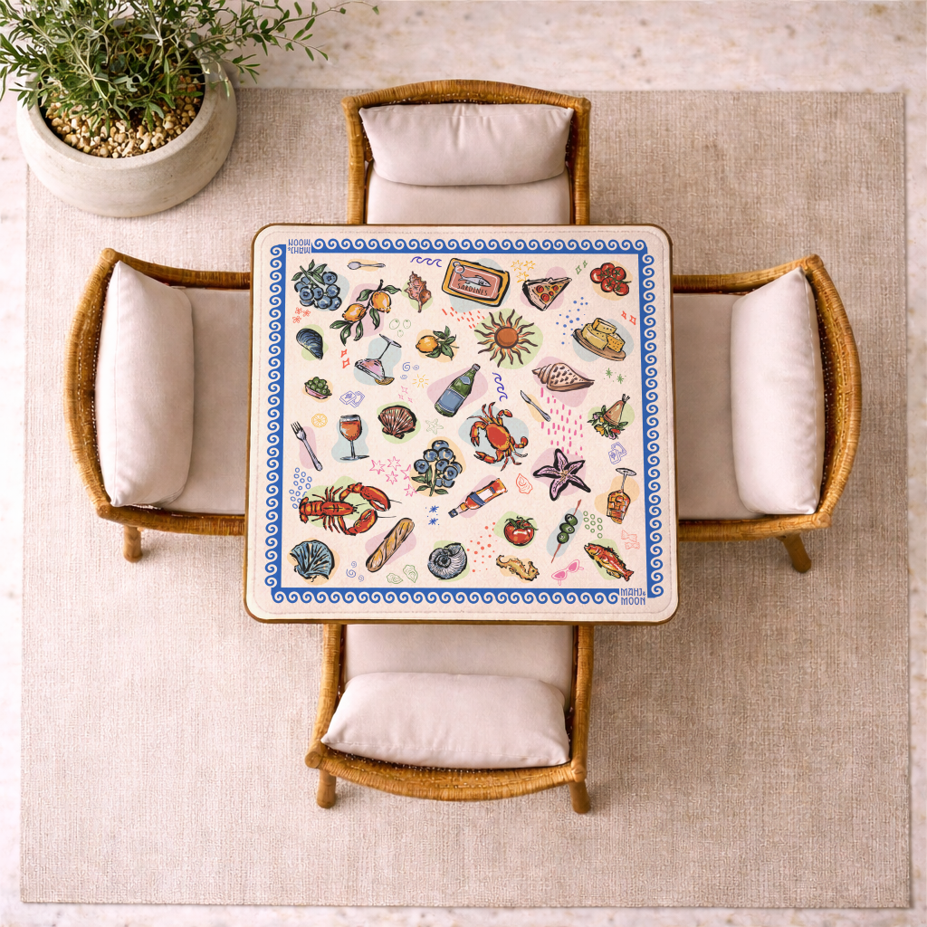 Italian Riviera Foodie Mahjong Mat