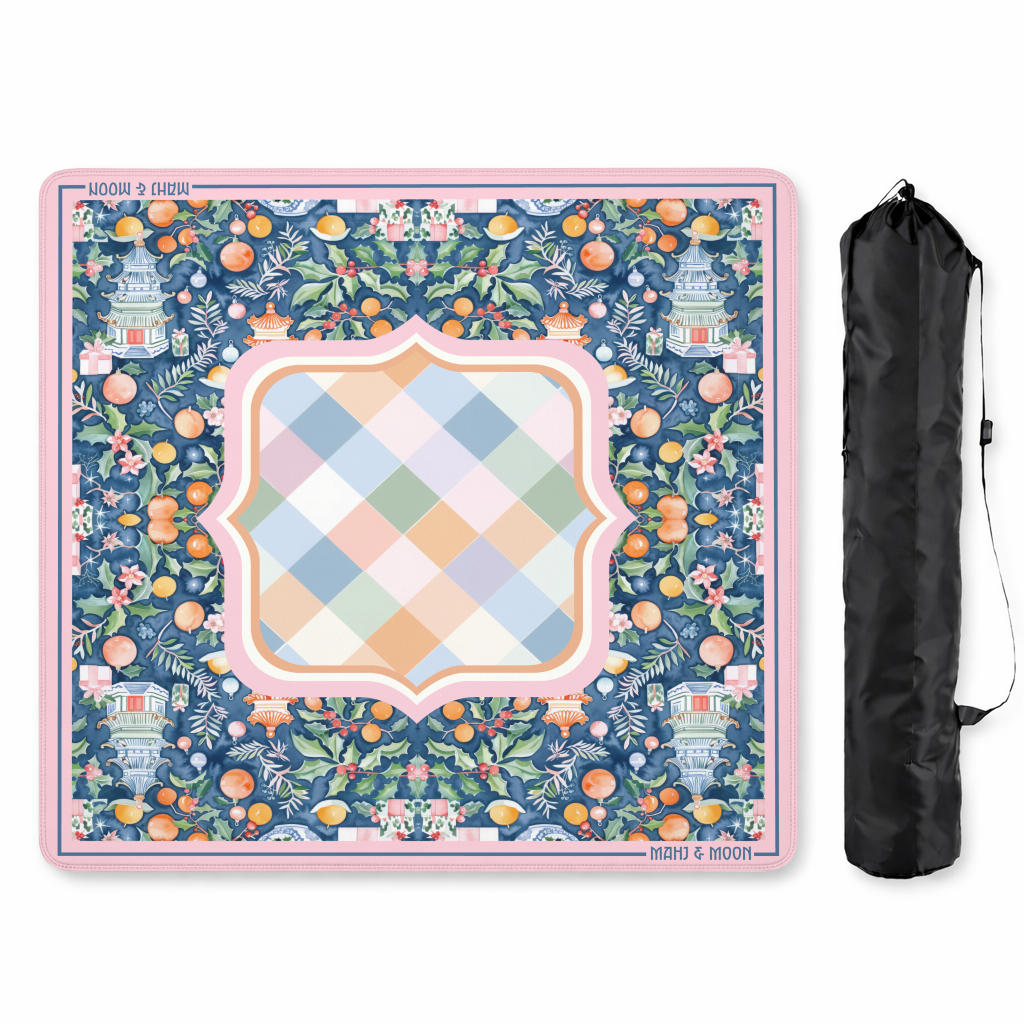 Festive Citrus Chinoiserie Mahjong Mat