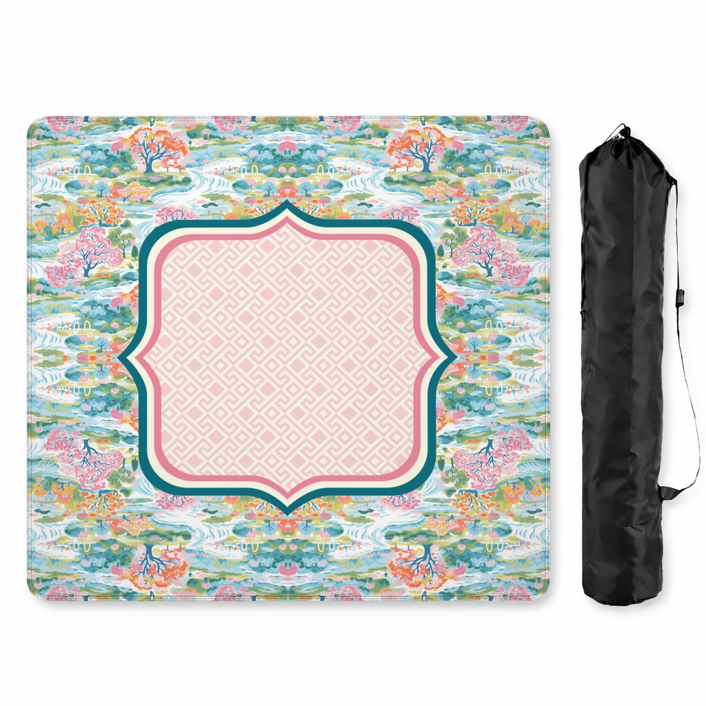Pastel Garden Landscape Mahjong Mat