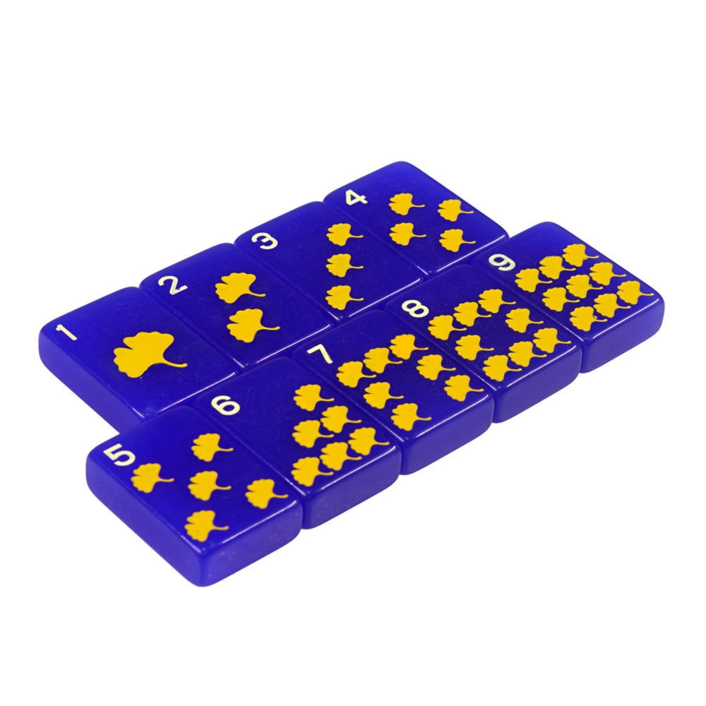 Petal Parade Mahjong Tile Set - Blue Floral Mahjong Tiles, Unique Modern Mahjong Game Accessories