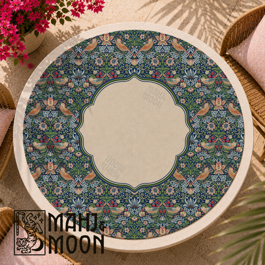William Morris Inspired Round Mahjong Mat