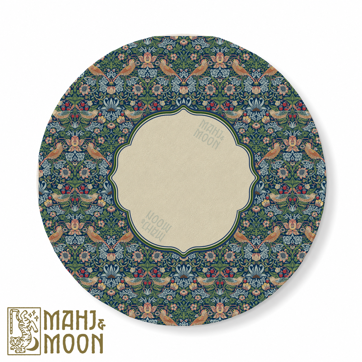 William Morris Inspired Round Mahjong Mat