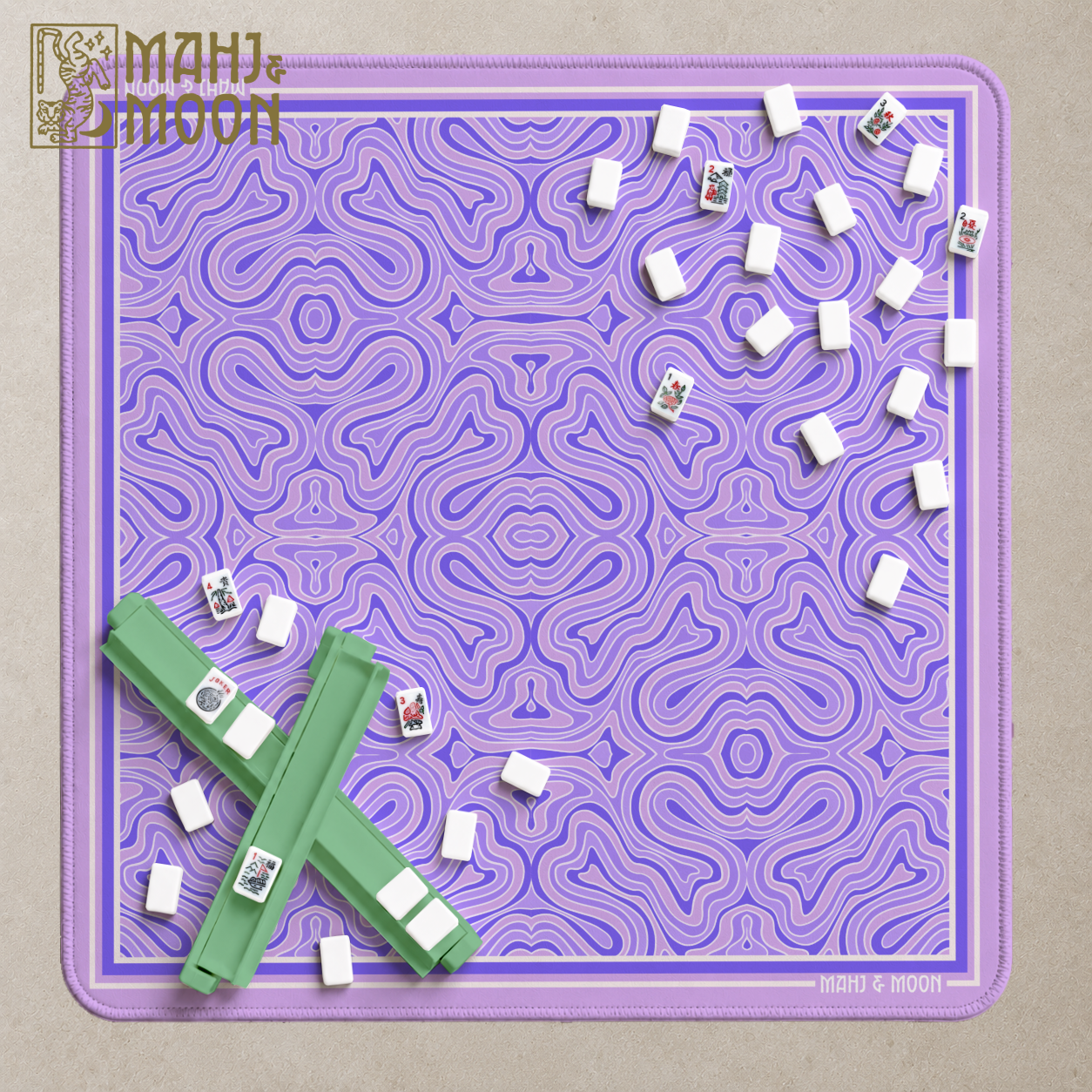 Retro Waves Mahjong Mat Purple