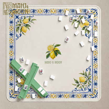 Blue White Lemon Mahjong Mat