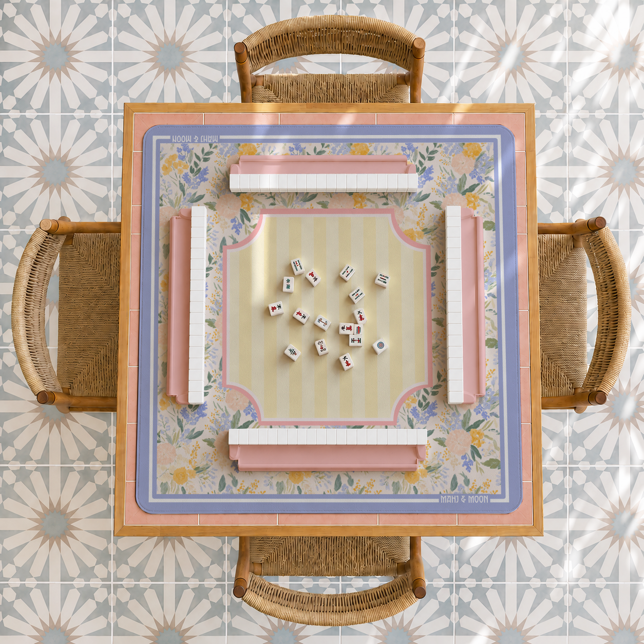 Wildflower American Mahjong Mat | Cottage Garden Floral Playing Mat