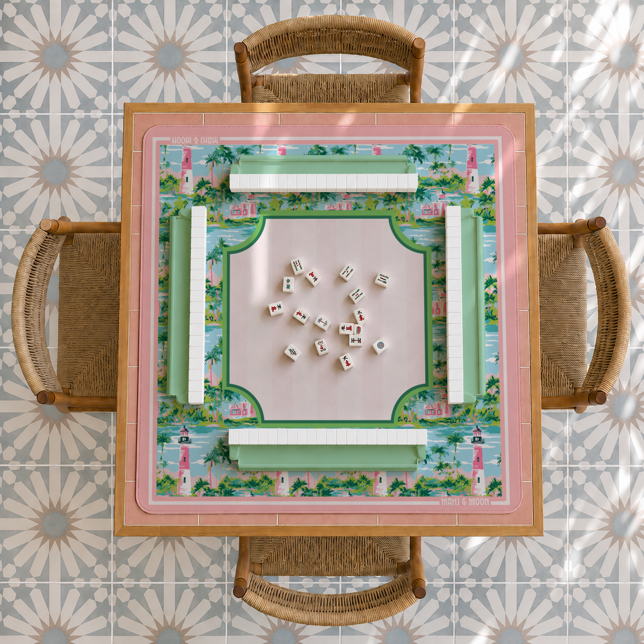 Palm Beach American Mahjong Mat | Bermuda Coastal Playing Mat