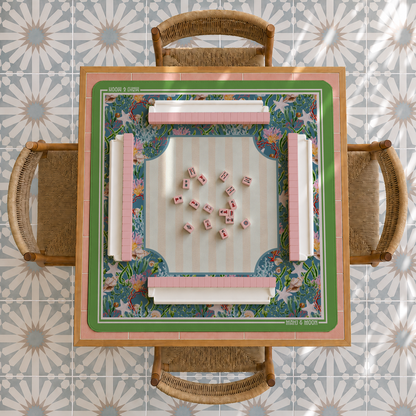 Coastal American Mahjong Mat | Ocean & Seashell Playing Mat