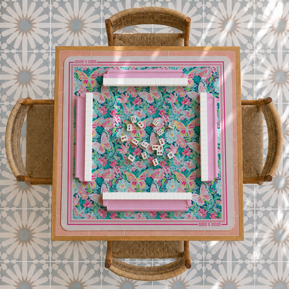 Butterfly Floral Mahjong Mat | Colorful American Mahjong Playing Mat