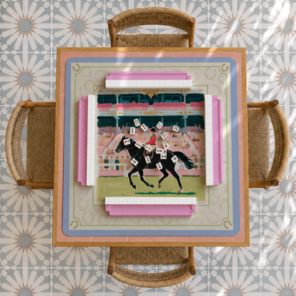 Equestrian Mahjong Mat | Horse & Rider American Mahjong Playing Mat