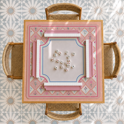 Pink Wildflower Mahjong Mat