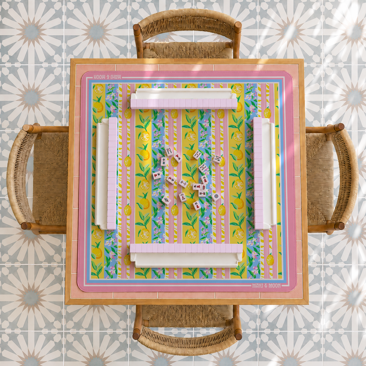 Lemon Stripe Mahjong Mat