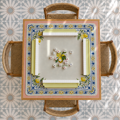 Blue White Lemon Mahjong Mat