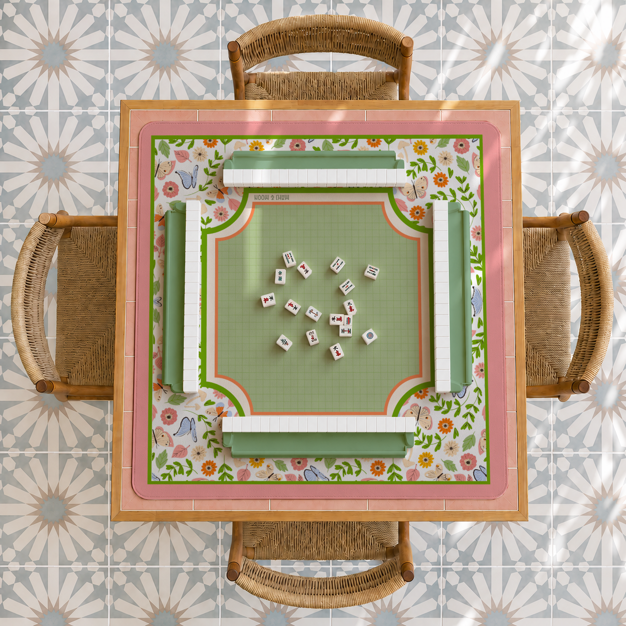 Wildflower Butterfly Mahjong Mat