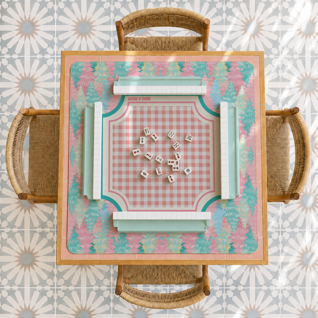 Pastel Christmas Tree Mahjong Mat