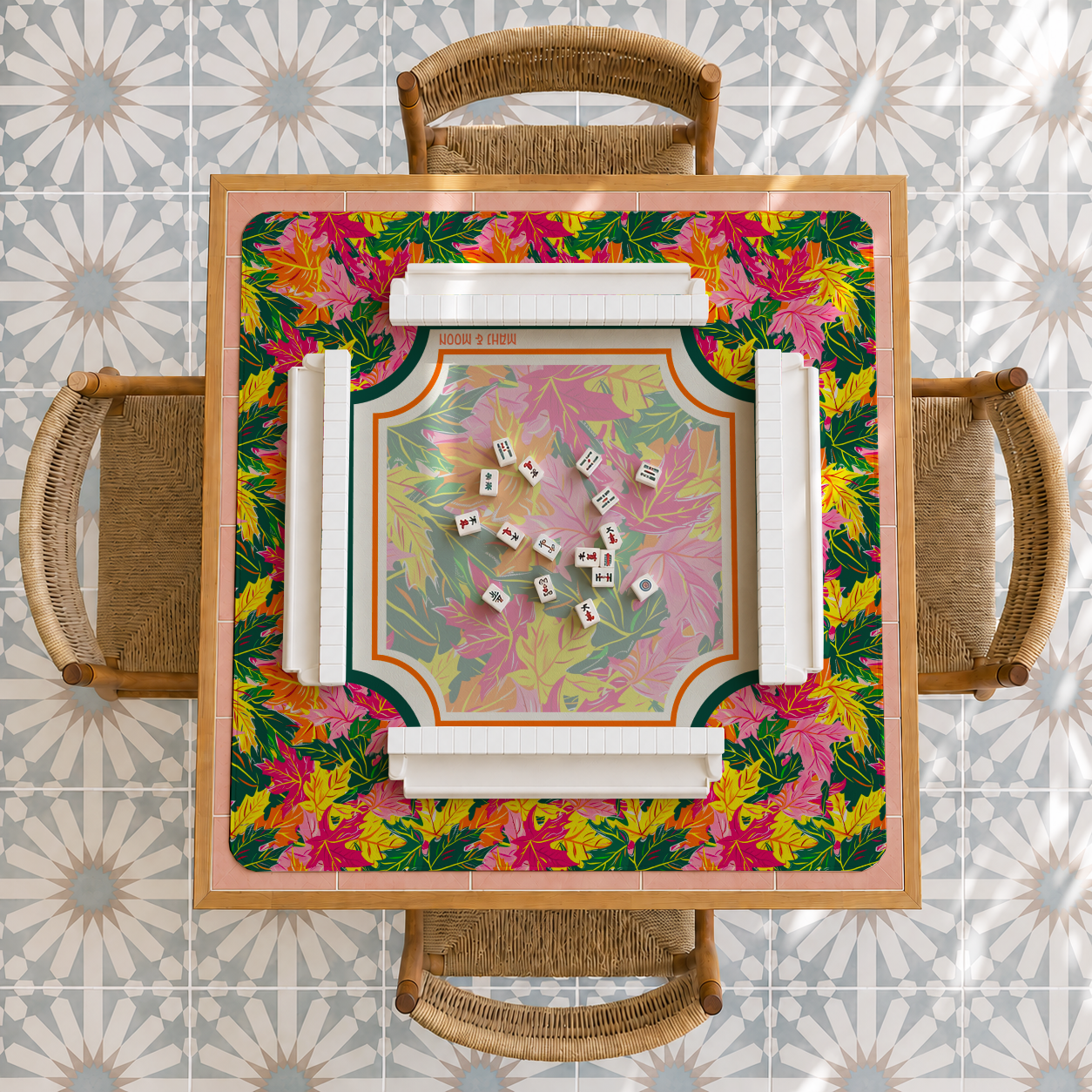 Autumn Leaves Mahjong Mat
