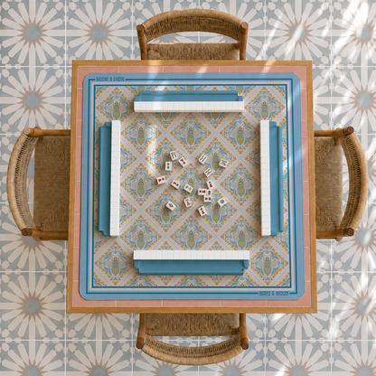 Honeybee Tiles Mahjong Mat | Blue Bee Mah Jongg Mat