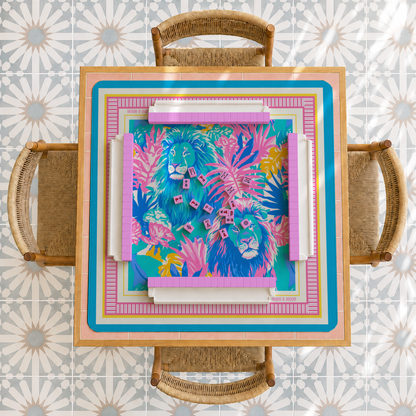 Lion American Mahjong Mat | Tropical Jungle Playing Mat