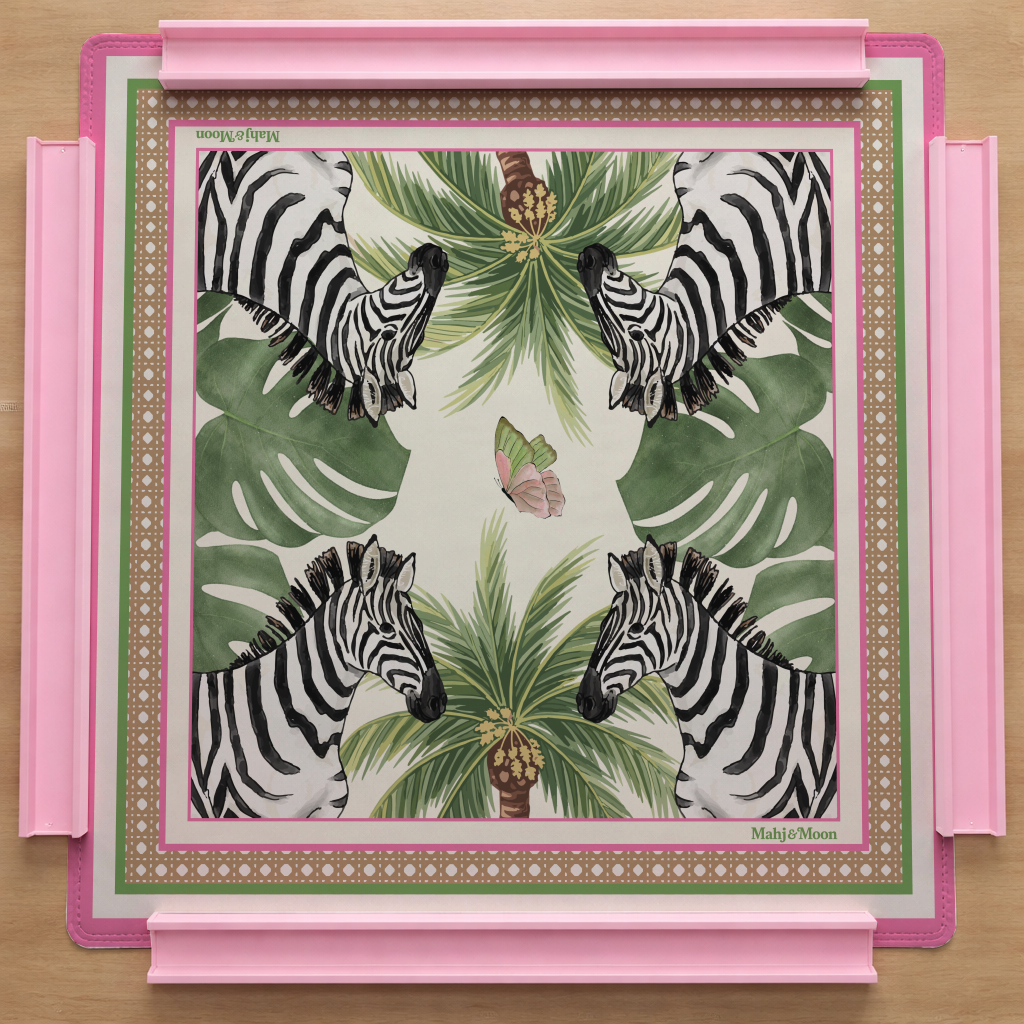 Zebra Palm Chinoiserie Mahjong Mat