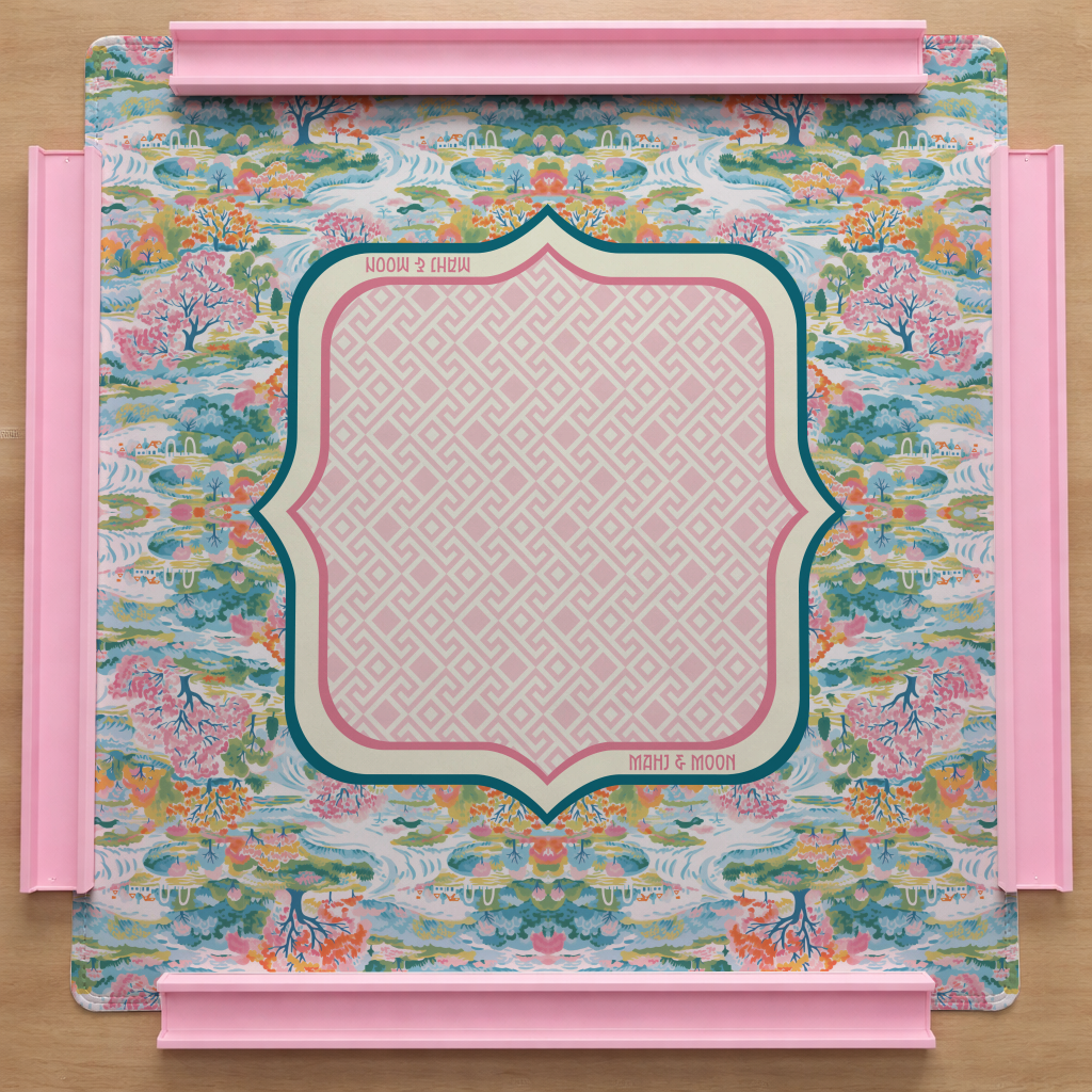 Pastel Garden Landscape Mahjong Mat