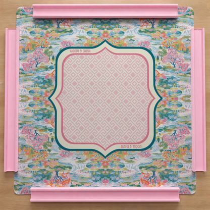 Pastel Garden Landscape Mahjong Mat