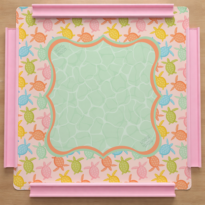 Pastel Turtle Coastal Mahjong Mat