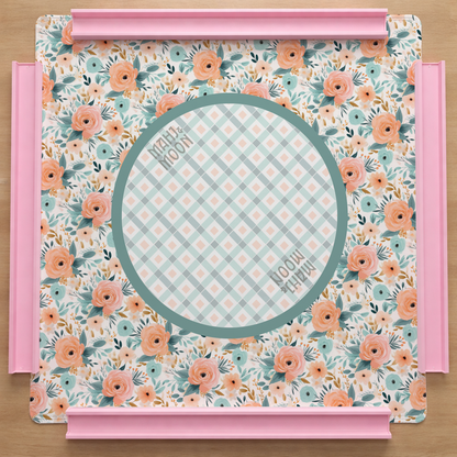 Vintage Floral Gingham Mahjong Mat