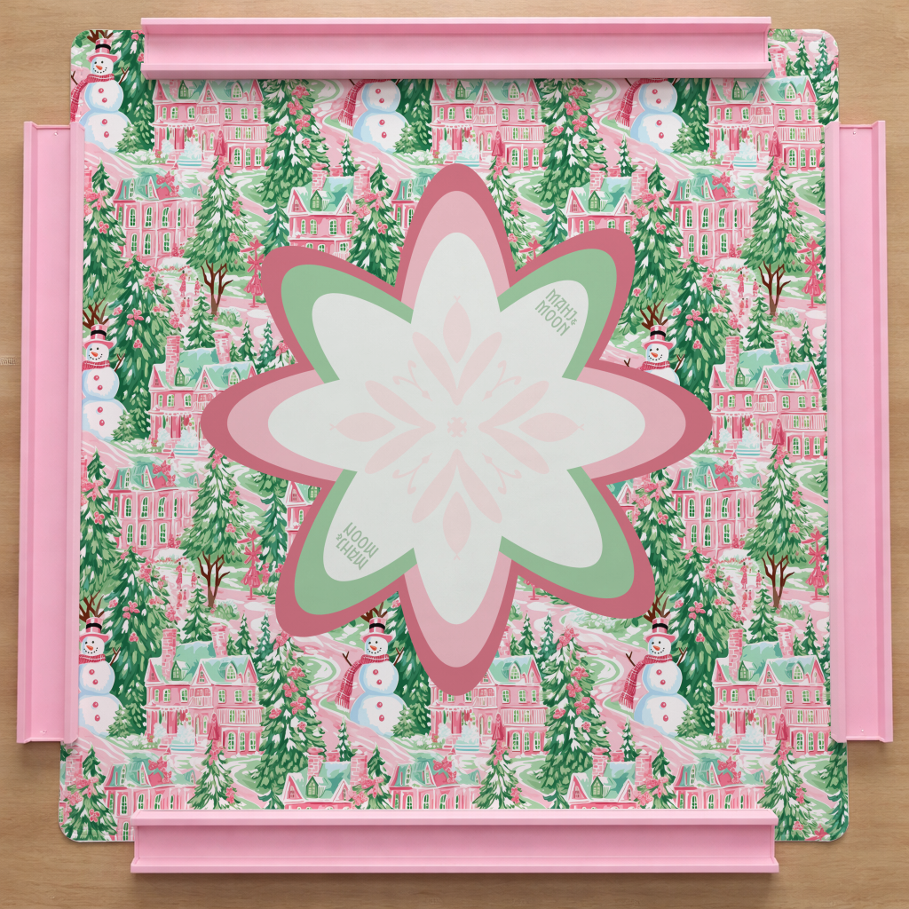Candy Cane Christmas Village Mahjong Mat
