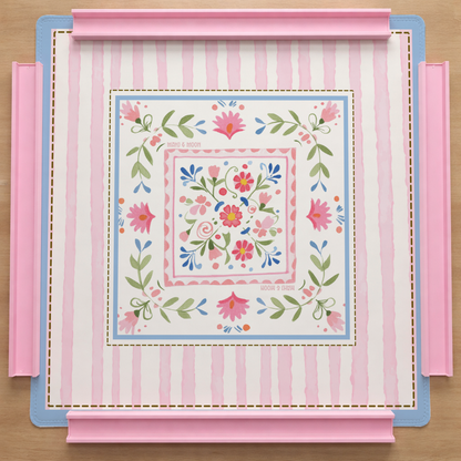 Pink Folk Floral Mahjong Mat