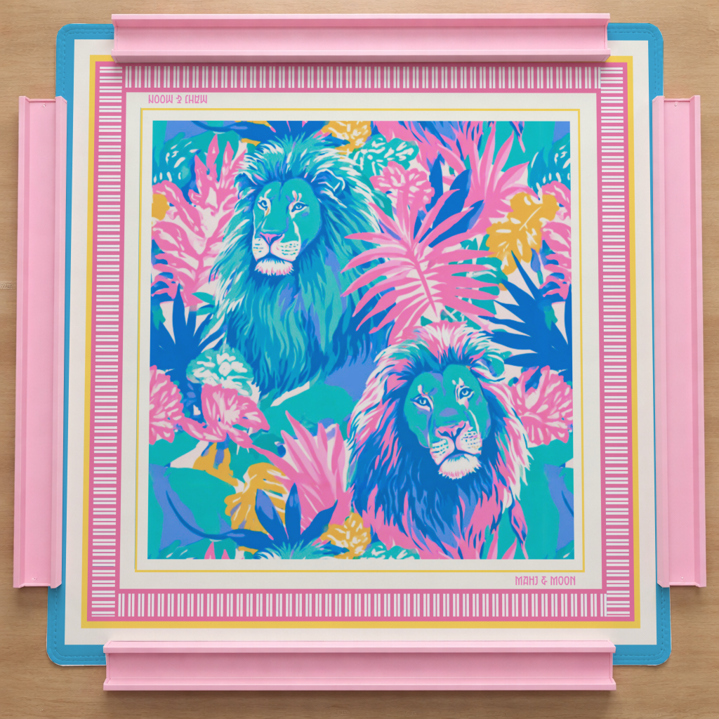 Lion American Mahjong Mat | Tropical Jungle Playing Mat
