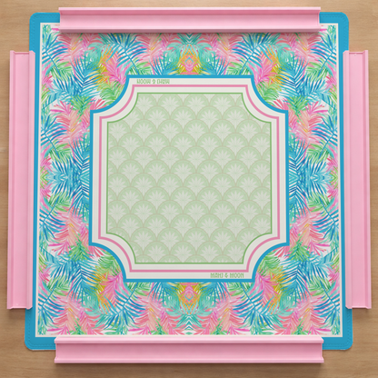 Blue Tropical Palm Mahjong Mat