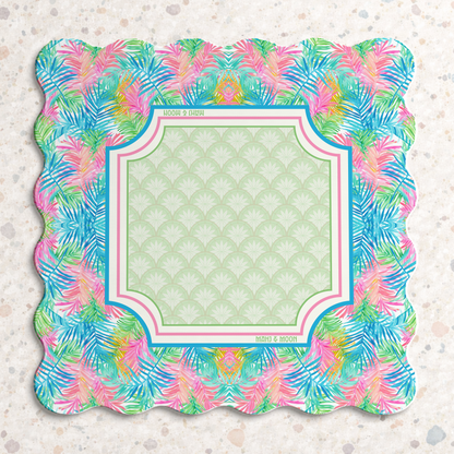 Scalloped Tropical Palm Mahjong Mat