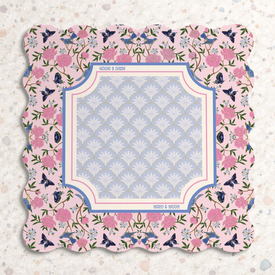 Scalloped Blossom Aviary Mahjong Mat