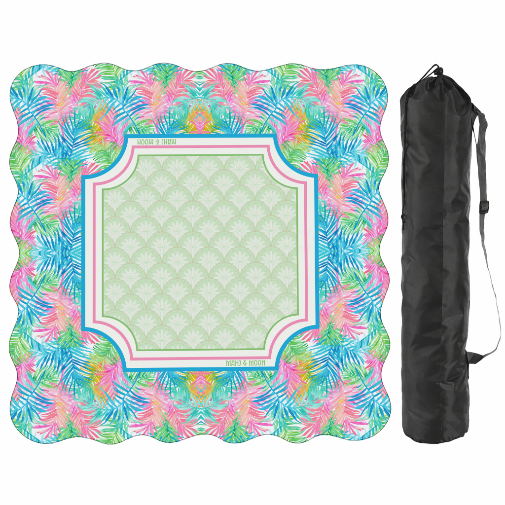 Scalloped Tropical Palm Mahjong Mat