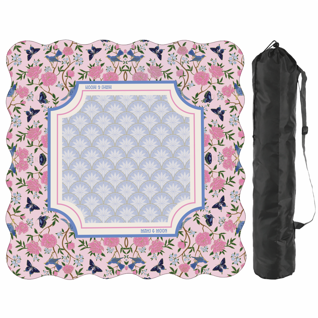 Scalloped Blossom Aviary Mahjong Mat