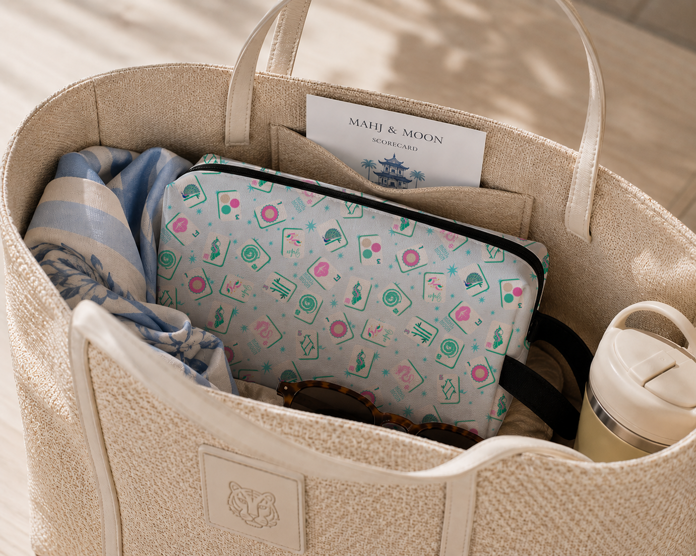 Pastel Mahjong Tile Bag | Cute American Mahjong Accessories Pouch
