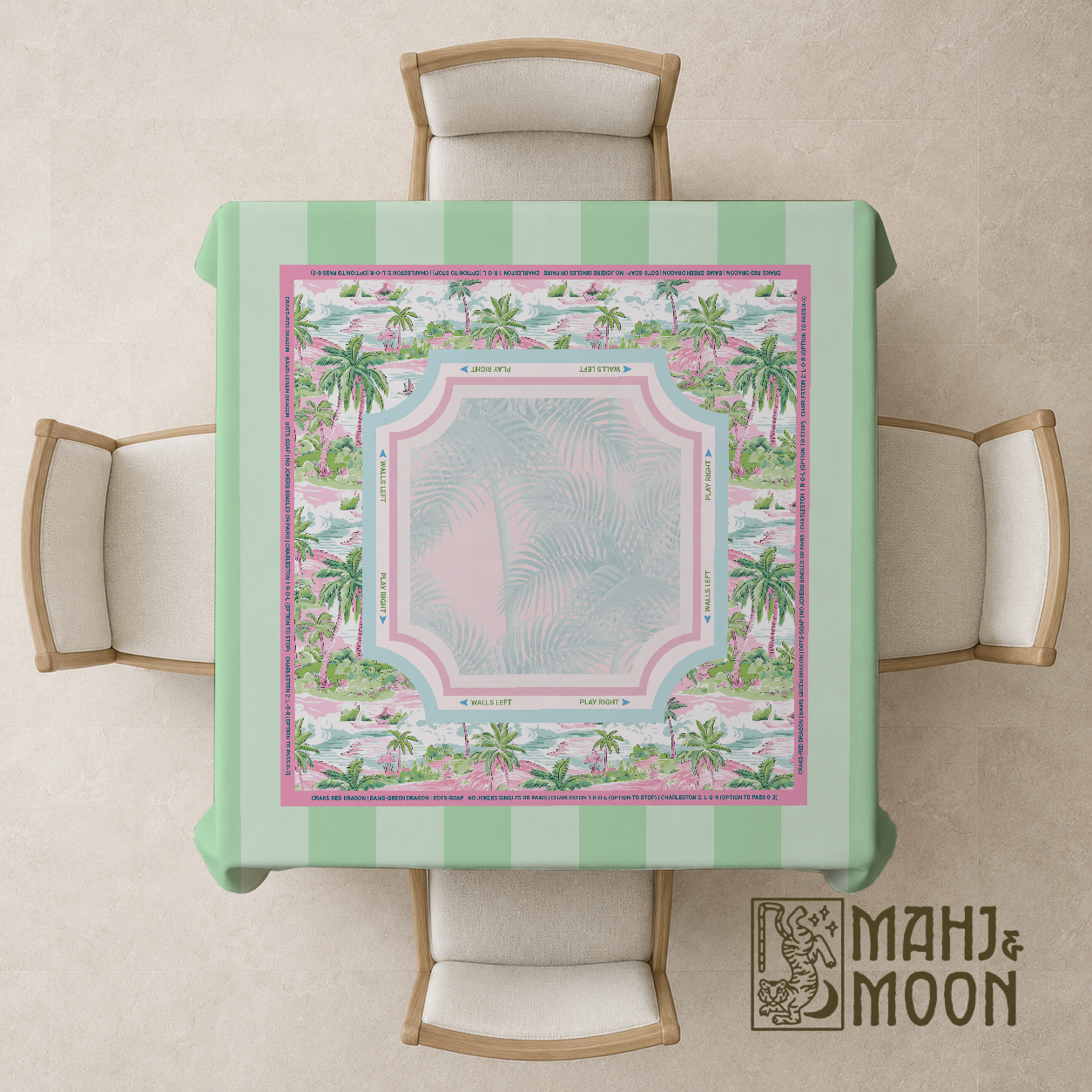 Palm Beach Mahjong Tablecloth | American Mahjong Tablecloth